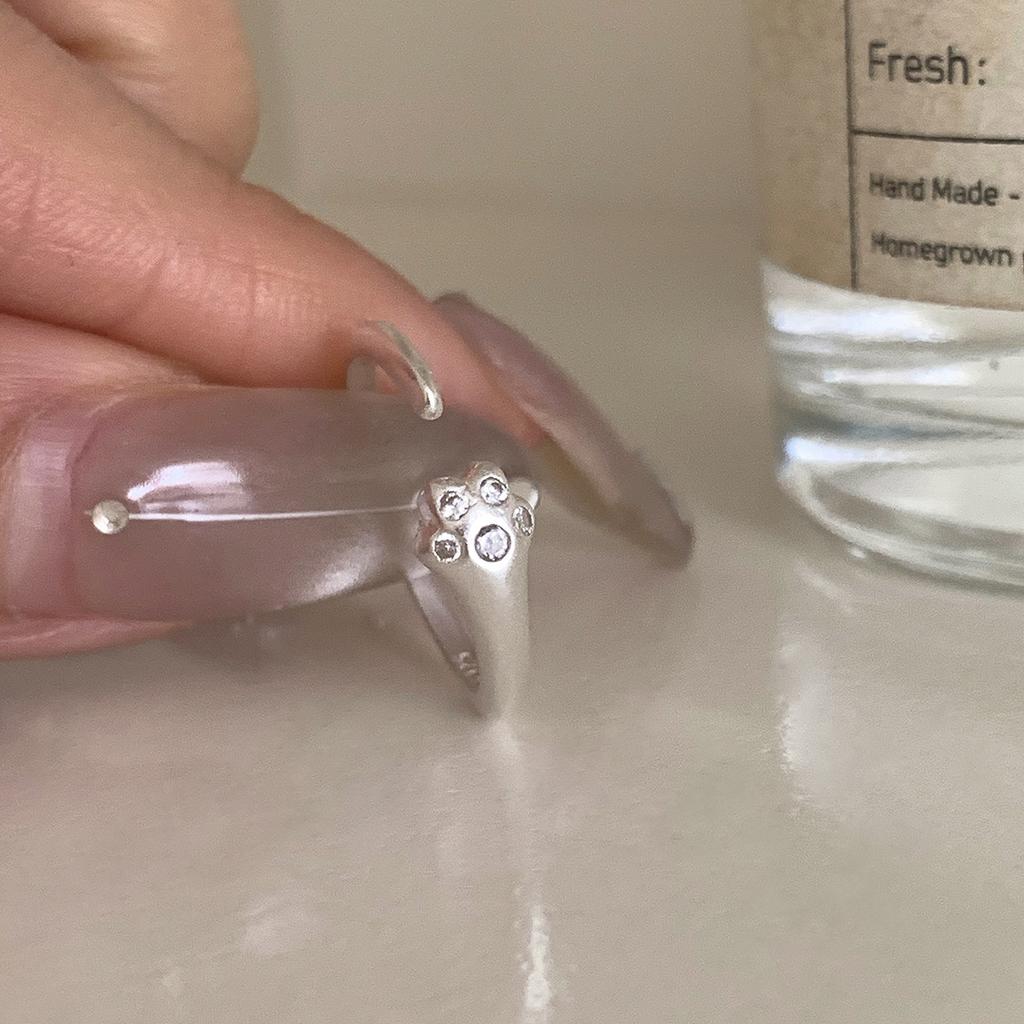 PANJBJ Real 925 Silver Retro Round Ring For 2 Rigns Women Chain Vintage Fine Jewelry Minimalist Accessories Gift