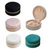 Velvet Travel Jewelry Case Round Mini Portable Jewelry Storage Ring Jewelry Box  Storage Use