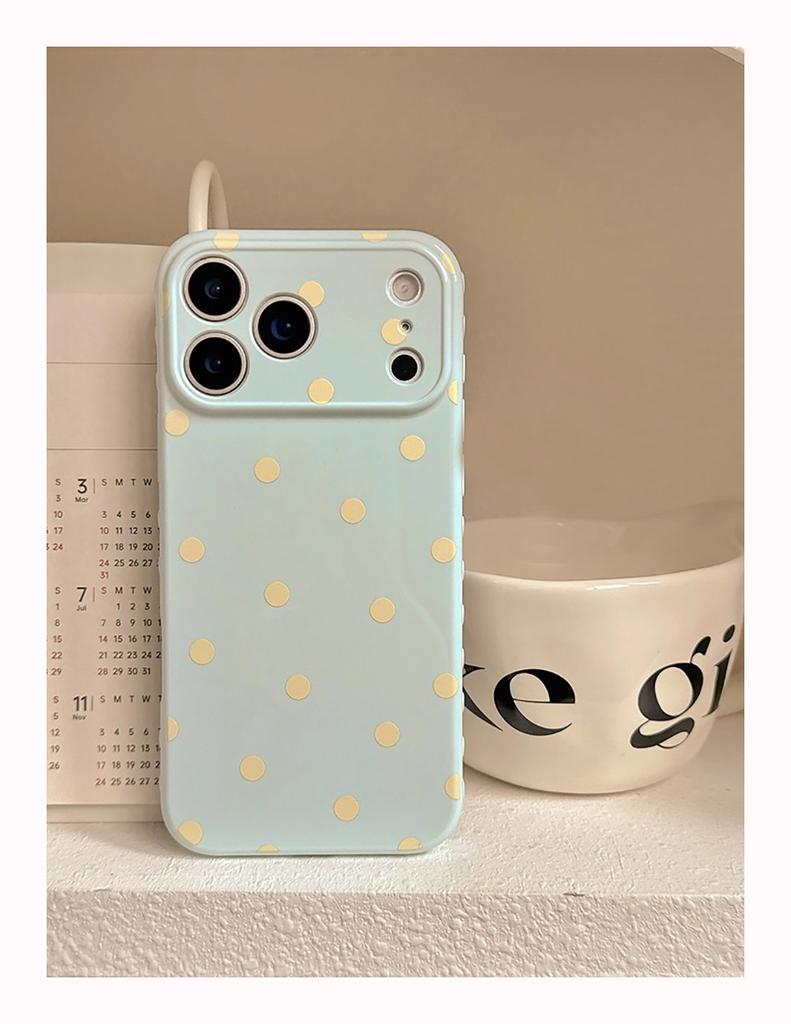 INS Lovely Polka Dot Cute Soft Phone Case for IPhone 14 16 15 17 Pro Max 13 Korean Candy Pink Phone Protective Back Cover Case