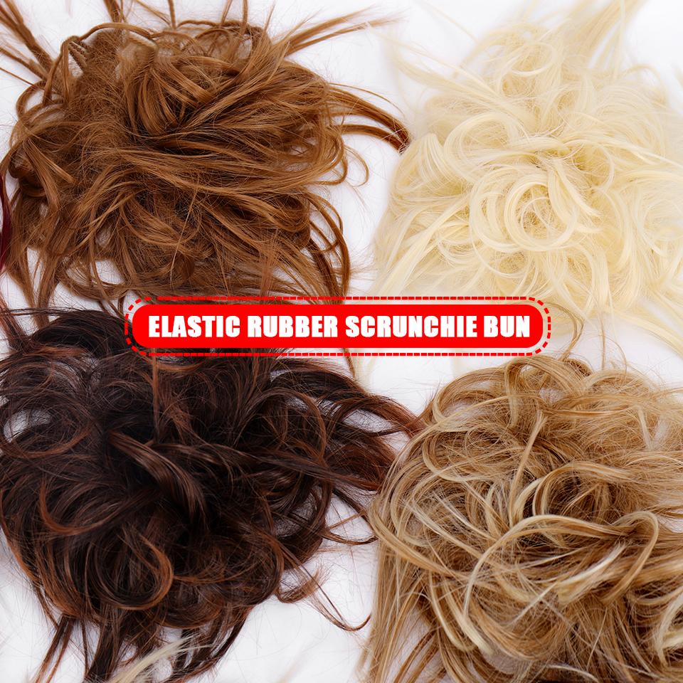 Chignon Disordinati Wrap su Elastico in Gomma Coda di Cavallo Fibra Sintetica ad Alta Temperatura Scrunchie Updo Parrucche KTB