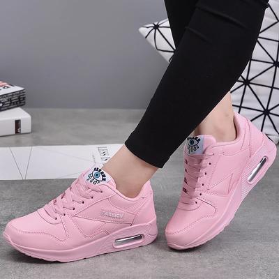 Fashion Women Fashion Sneakers Air Cushion Sports Shoes Pu Leather Blue Shoes White Pink Outdoor Walking Jogging Shoes Female Trainers