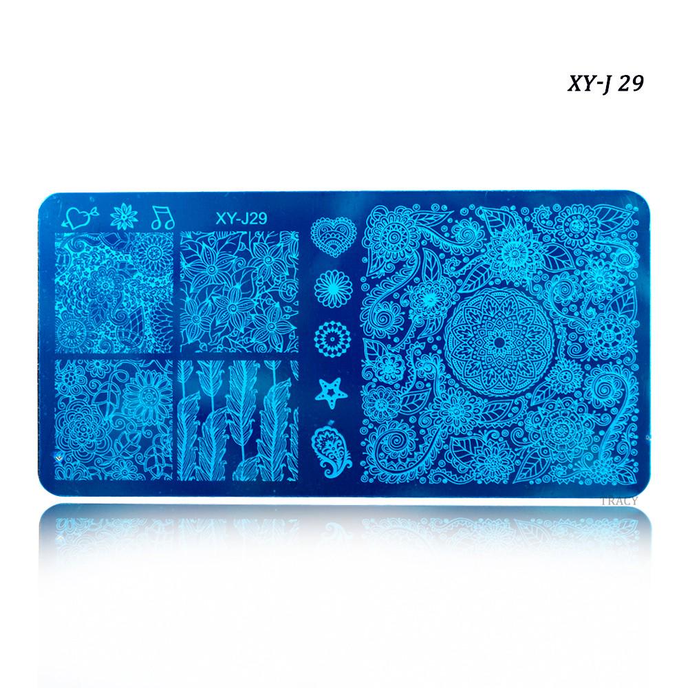 Nail Art Stamping Plates Stencils Lace Flowers Beauty Stamp Polish Printing Nail Art Templates