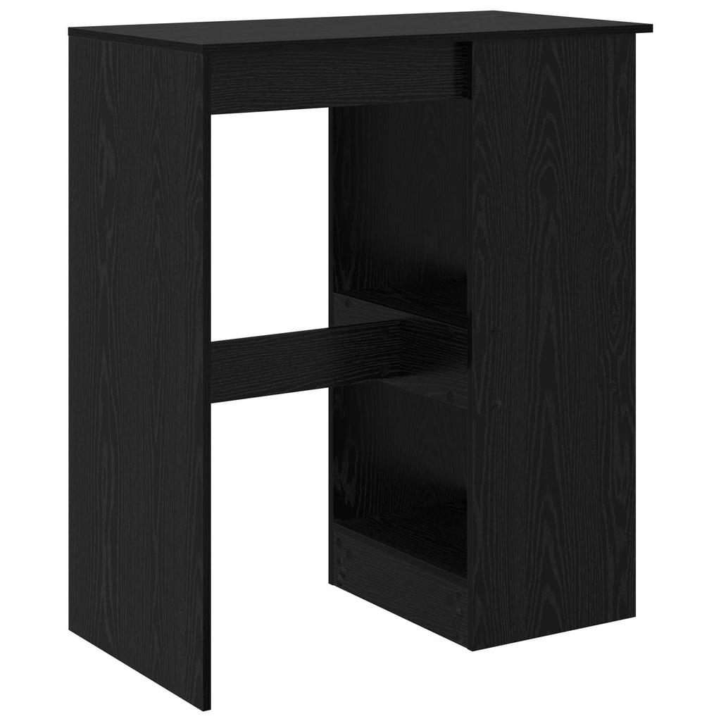 Bar Table with Shelf Black Oak Effect 90 x 47.5 x 103.5 cm