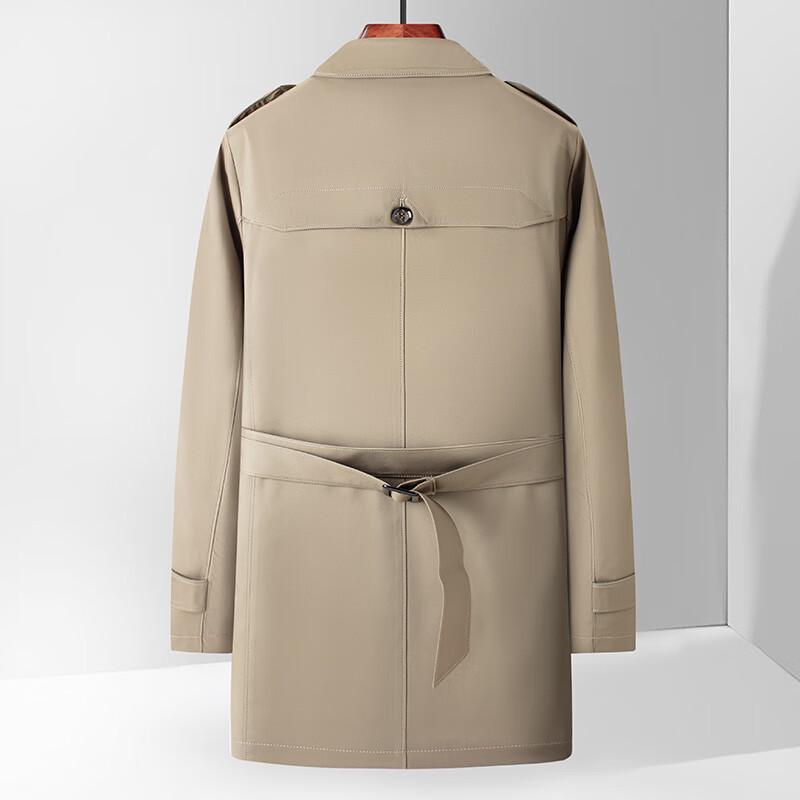 ROMON Men's Business Casual Mid-Length Trench Coat LMYC2128