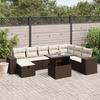 VidaXL Garden Furniture Set with Cushions 9 Pcs Brown Wicker 3275353