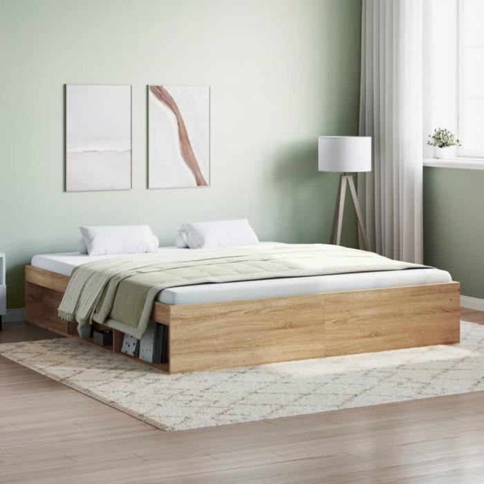 VidaXL Bed Frames Sonoma Oak 180x200 Cm Super King 3203882