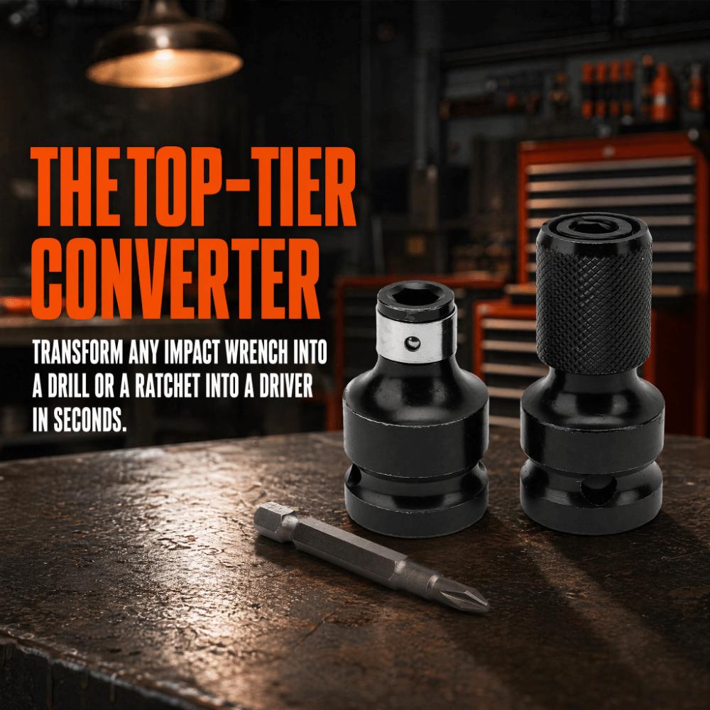 2pcs 1/2 to 1/4 Inch Telescopic Socket Adapter Hex Female Socket Adapter Set For Impact Wrench