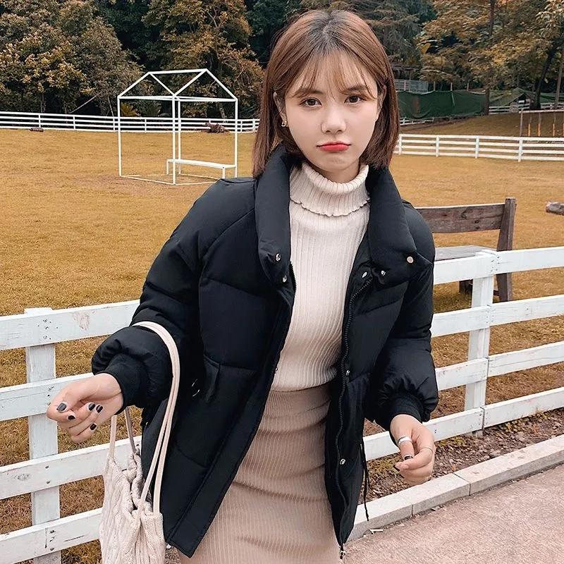 Down Cotton Jacket Female Winter Students Short Paragraph Bread Clothes Cotton Jacket Loose Cotton Coat Coat