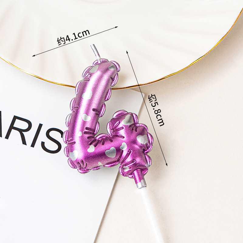 Large Rainbow Laser Number Balloons and Candles for Birthday Cakes and Party Decorations