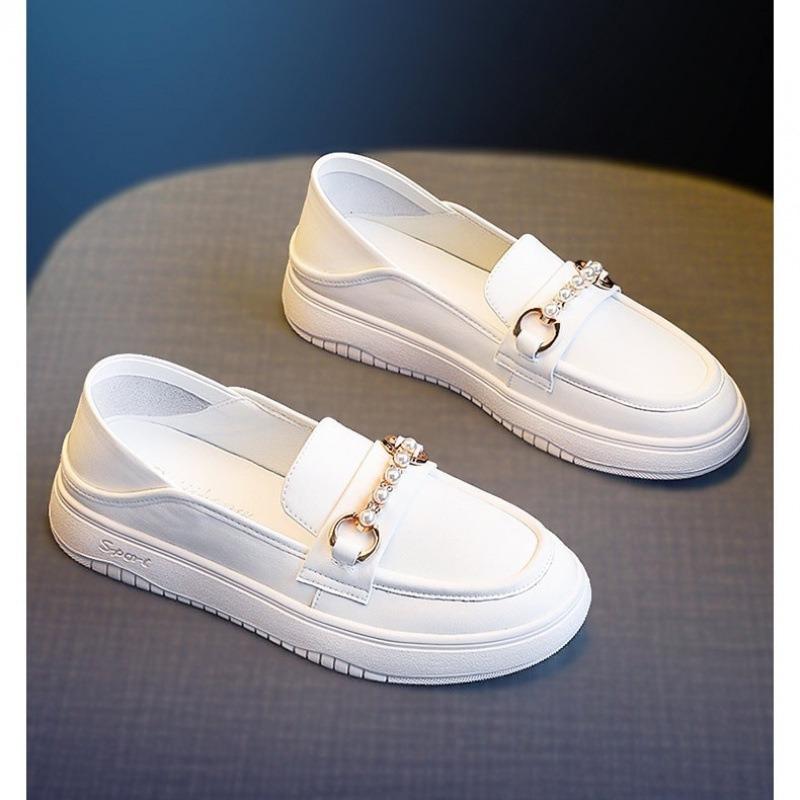 Fashion Little White Shoes Womens 2025 Summer New Soft-Soled Non-Slip Loafers Fashionable Versatile Casual Small Leather Shoes Women