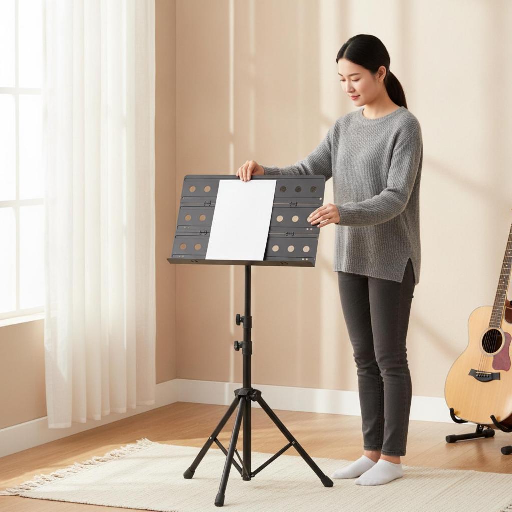 Folding Music Stand Stable with Tripod Base Compact for Students