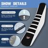 Dirt Bike Seat Cover Universal - Ribbed Gripper Pit Bike Seat Cover for Motorcycle Enduor Motocross White-Black