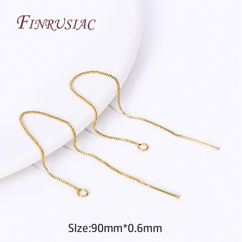 Brass Thin Chain Ear Wire For Earrings Making Findings Trendy 18K Gold Plated Long Tassel Earwire DIY Fashion Jewelry For Women