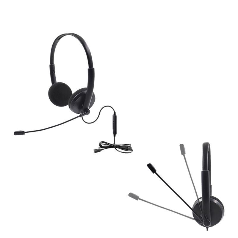 Call Center USB Headset Noise Cancelling Headset Headphone with Microphone 20Hz-20KHz Frequency Response Headphones