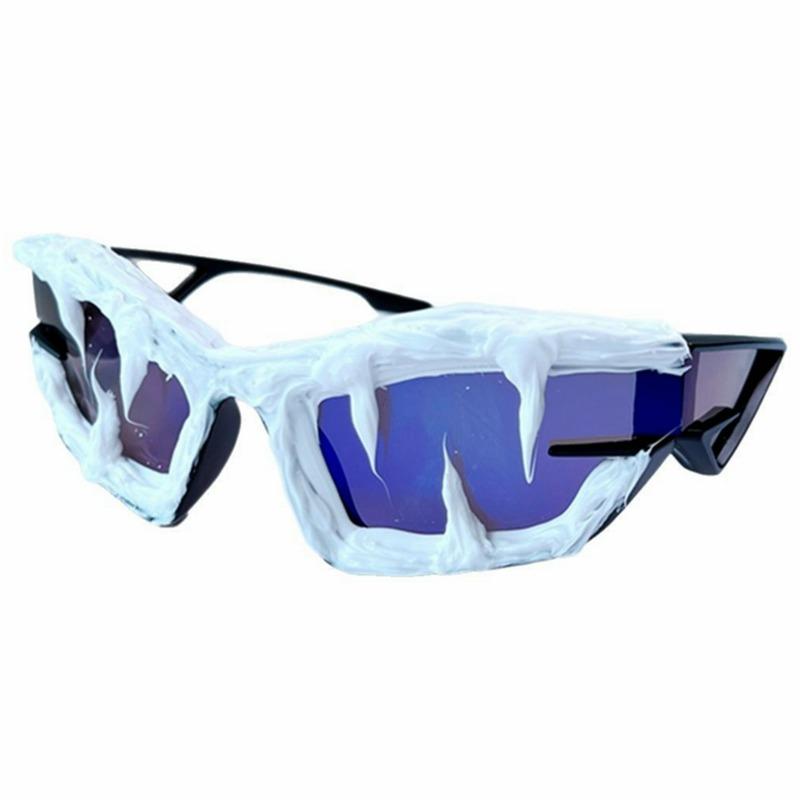 

European and American Futuristic Technology Sunglasses Y2K Catwalk Party Sunglasses Personalized Shark Teeth Glasses Men and Women