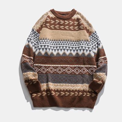 Vintage Pullover Frauen Pullover Winter Gestreifte Pullover Lose Pullover Strickwaren Casual Lose Pullover