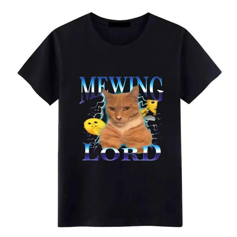 Cute Cats Funny Graphic Tshirt Mewing Not Meowing Printed T-shirts Summer Women Causal Short Sleeves Streetwear T Shirt Tops