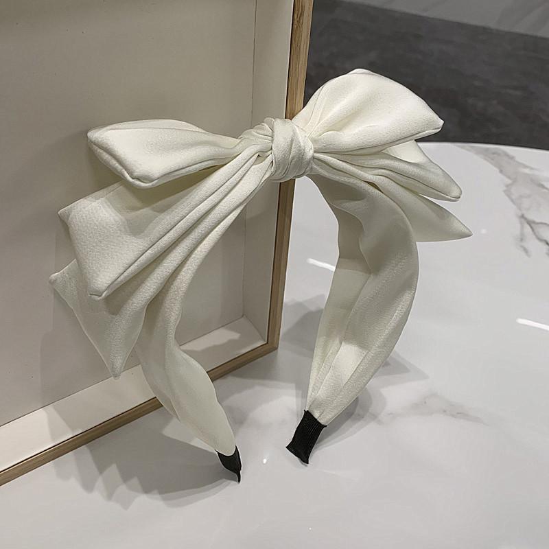 

Женские повязки на голову с высоким черепом из атласной ткани с бантом, женский головной убор для вечеринки/шопинга, широкая повязка на голову, аксессуары для волос