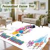 Crystal Velvet Square Rug Custom NameAdventure Time cartoon Pattern Non Slip Home Floor Decor Rug