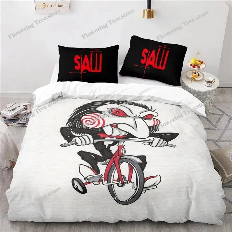 Horror Movie Saw 3D Bedding Set Print Duvet Cover Sets with Pillowcases Home Textile Twin Full Queen King Size for Bedroom Decor