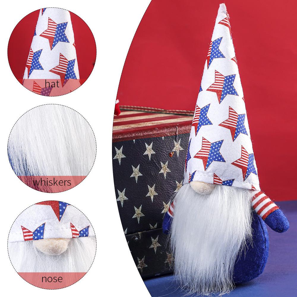 Adorable Day Independence Gnome Doll With Star Hat For Home And Holiday Decor