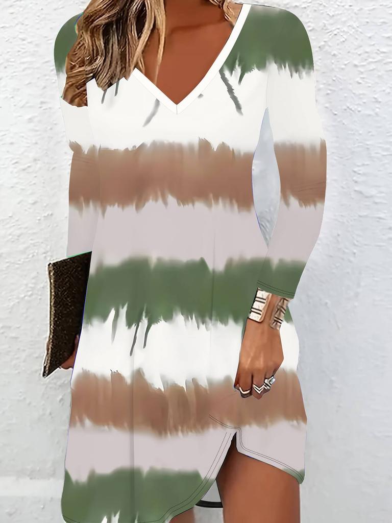 3D Retro Pattern Printed Long Sleeves Dress Exclusive Trendy Item for Women In Autumn & Winter