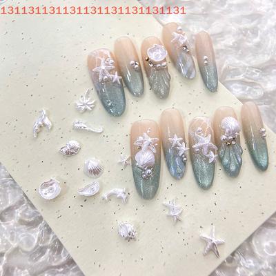 50Pcs Starfish Shell Conch Sea Series Manicure DIY Charm Summer Ocean Nail Art Rhinestones 3D Beach Design Accessories