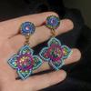 Orecchini Floreali Colorati Bohemien Vintage per Donne Gioielli alla Moda con Temperamento Regalo