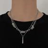 C236 Titanium Steel Thorn Necklace: Trendy Unisex Luxury Clavicle Chain with Hip Hop Pendant Design.
