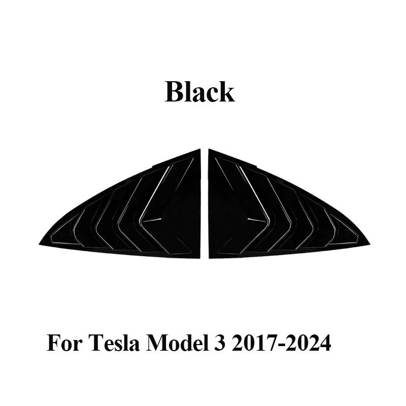 For Tesla Model 3 2017-2024 Highland 2024+ Car Rear Side Window Louvers Side Blind Triangle Window Scoop Louvers Shutter Covers