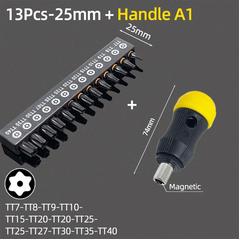 25mm Torx șurubelniță biți set Tamper Door securitate burghiu biți 1/4 "șurubelniță hexagonală cheie cu clichet mâner reparare scule de mână