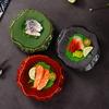 Creative Stone Patterned Ceramic Plates Japanese Style Board Dishes Sashimi Sushi Plates Restaurant Grilled Meat Plates