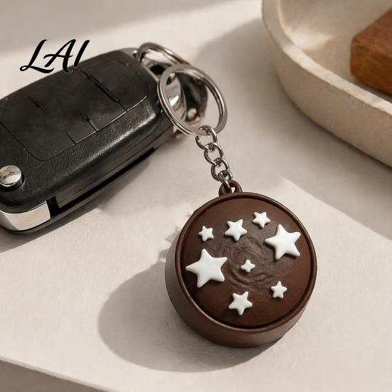 Portable Stress Relief Gifts Simulated Toast Bread Fidget Keychain 3D Printed Push Button Cute Pendant for Keys Toy Sensory Toy Backpacks