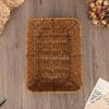 1Pc Snack Plate Afternoon Tea Bread Rectangle Imitation Rattan Plastic Durable Fruit Basket Vine Woven Tray Fried Food