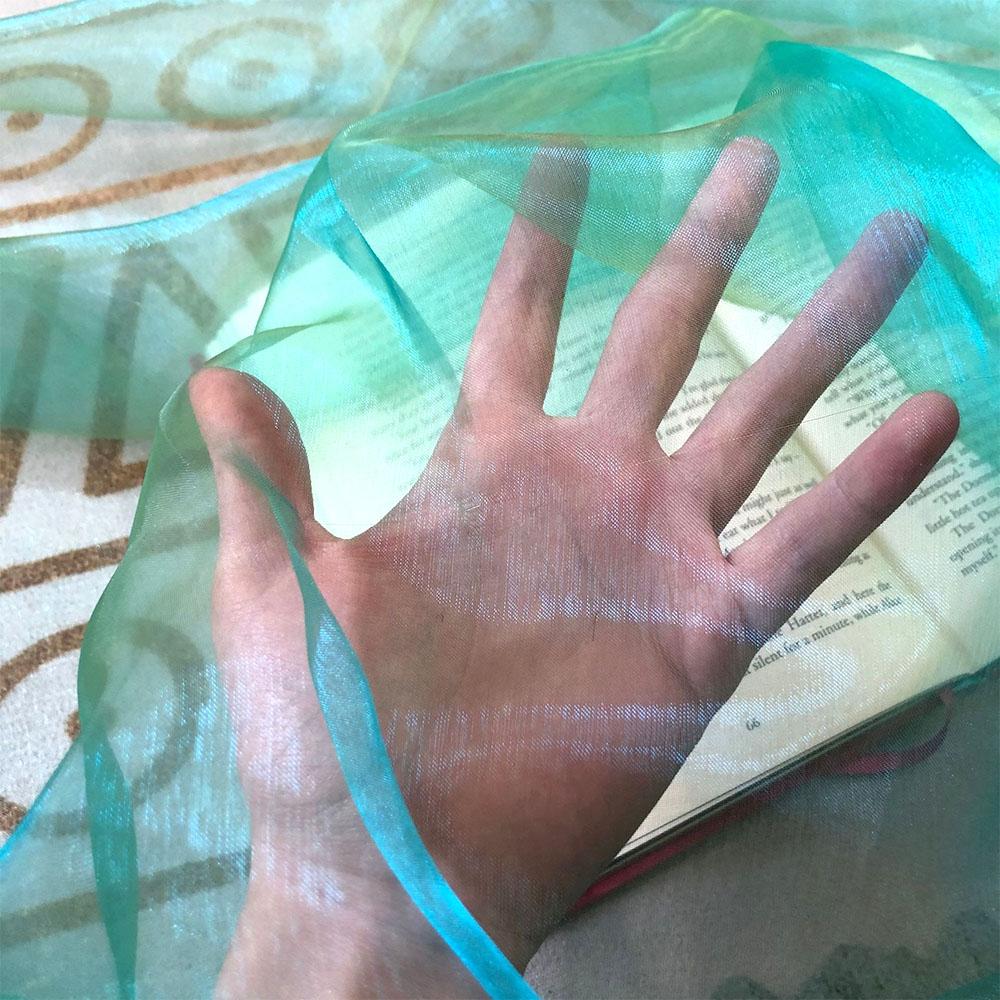 100X150cm Colorful Two-color Gradient Organza Mesh Fabric For Women Sewing Wedding Dress Home Textiles Patchwork Cloth Materials