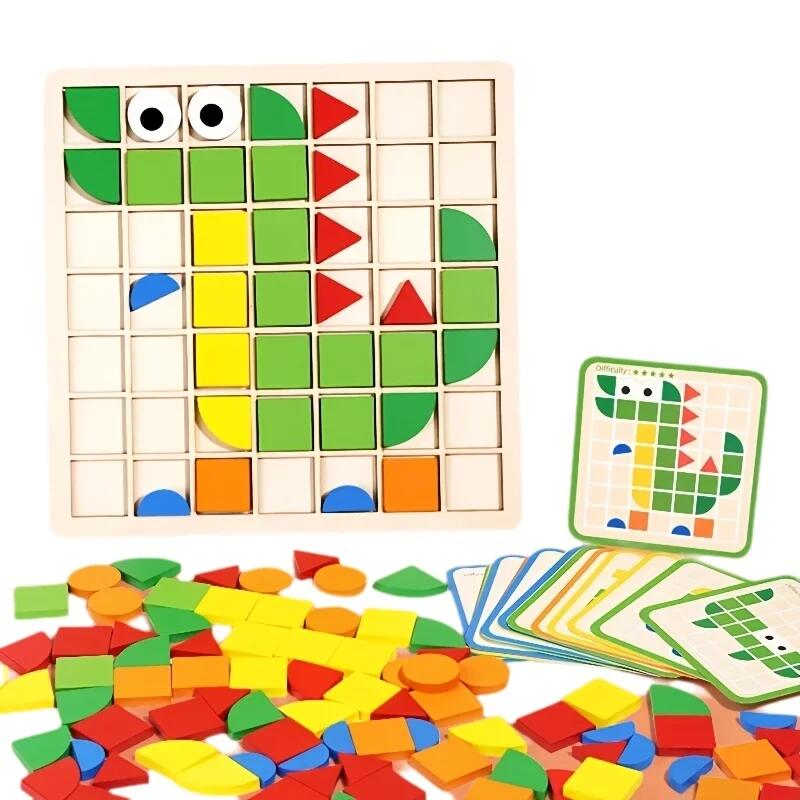 Non-Toxic Montessori Cognition Puzzle Board Logical Training Matching Game Early Educational Toys Gifts For Children Kids Baby