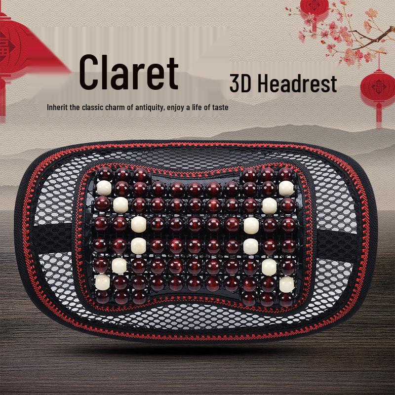 HD Chinese Knot Wooden Bead Car Seat Cushion - All-Season Interior Seat Cover