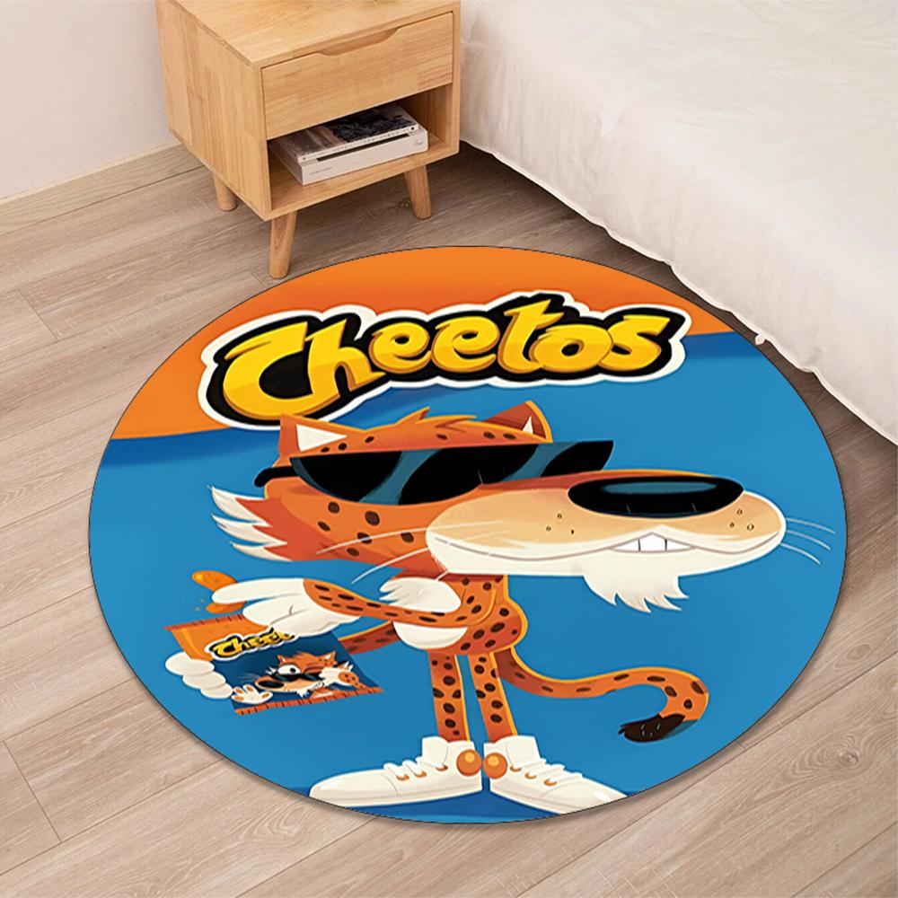 Cheetos Printed Round Rug Carpet Chair Rug Area Rug Entryway Doormats,for Office Chair Living Room Bedroom Kitchen Room.