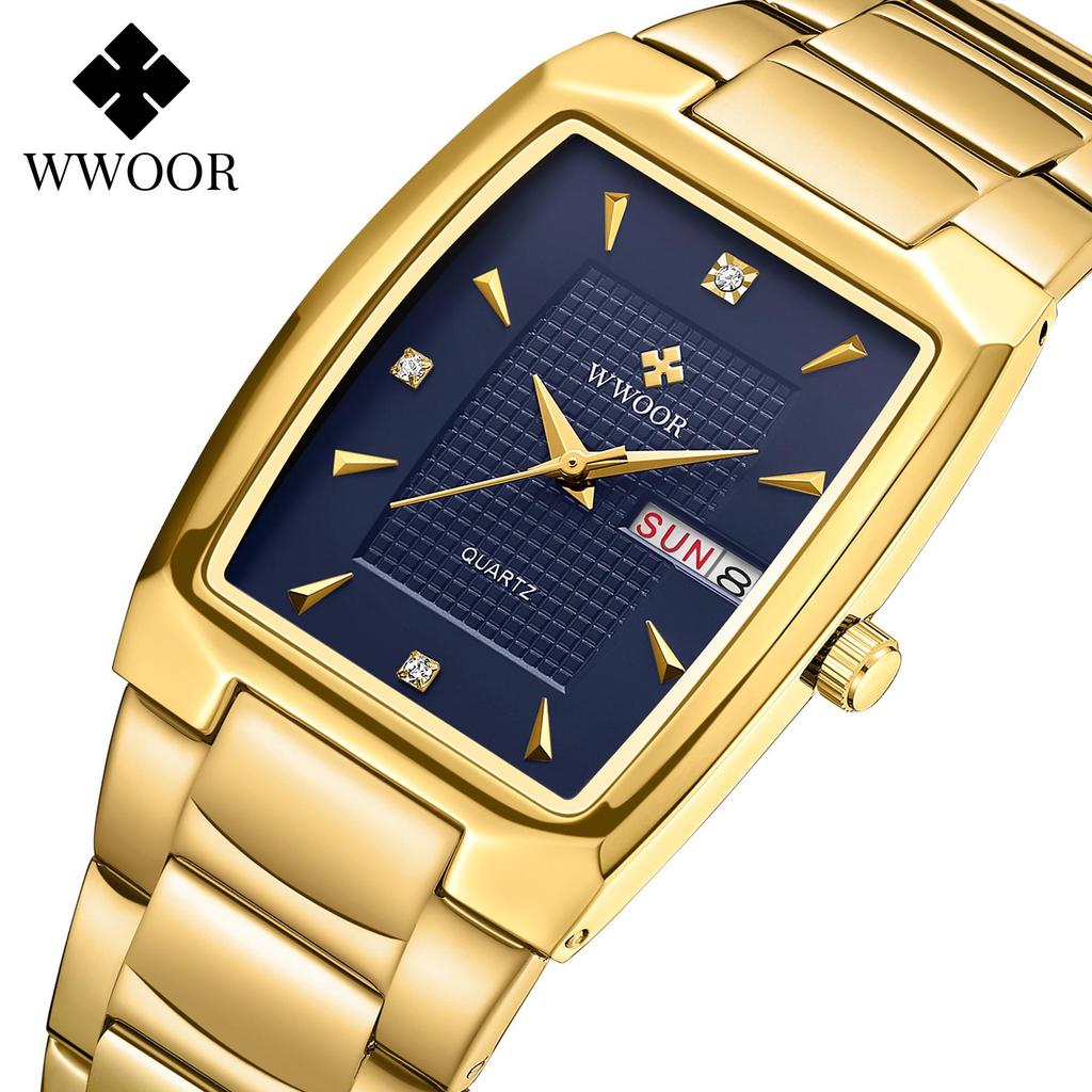 WWOOR 8837 Men's Quartz Square Waterproof Business Watch