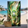 Brazil Football Print Beach Towel Quick Dry Super Absorbent Soft Bath Towel for Swimming Beach Travel Fan Souvenir Gift