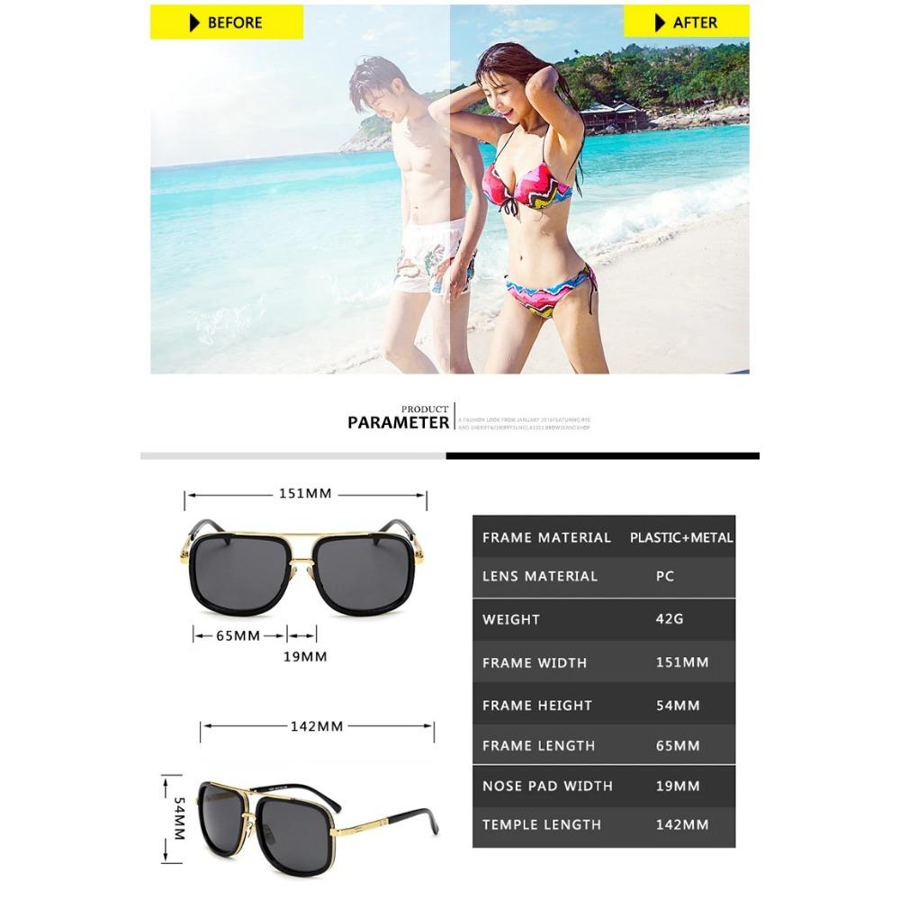 New Fashion Big Frame Sunglasses Men Square  Metal Sun Glasses Women Retro Sun Glasses Vintage High Quality Gafas Oculos De Sol