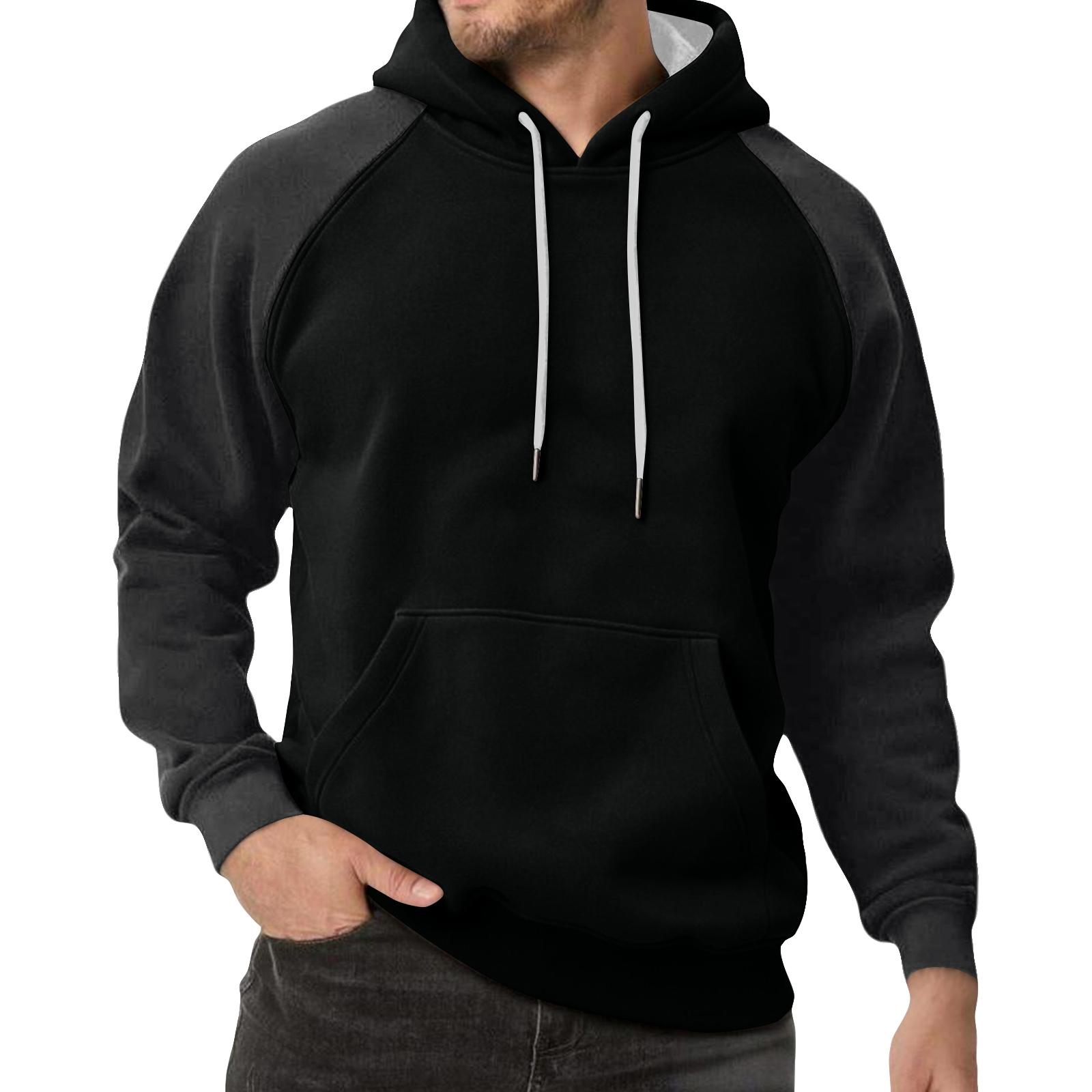 Men s Colorblock Sweatshirt Hoodie Men s Sports Large Size Casual Sweatshirt L
