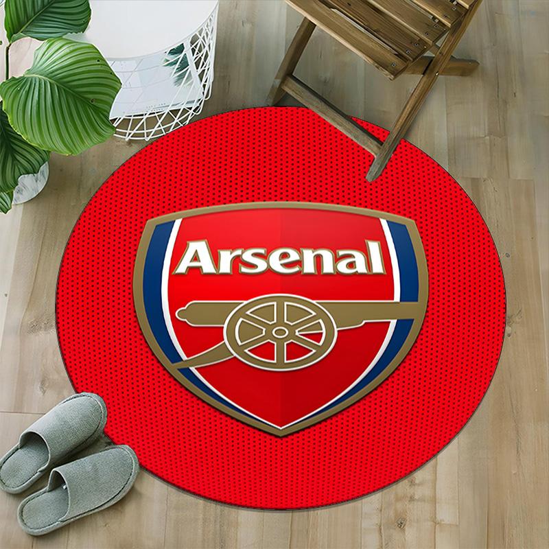 1pc A-Arsenal Carpet, Round Rug, Comfortable, Suitable for Entryways, Living Rooms, Office, And Bedrooms, Christmas Decoration