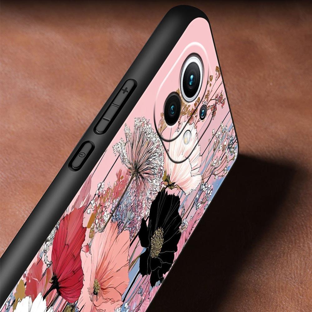 Coque de téléphone abstraite avec motif de plantes et de fleurs pour Xiaomi Mi 17 Pro Max 15 14 13 12 11 Ultra 15T 14T 13T 12T 11T Pro Lite Sacs souples en TPU