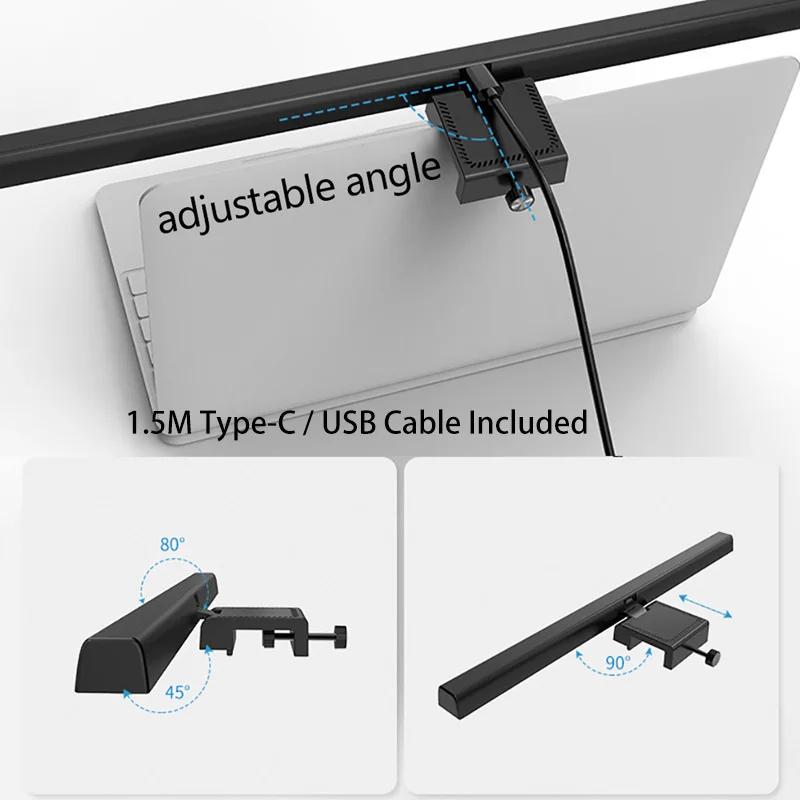 Eye-Care Desk Lamp 30cm LED Computer PC Monitor Screen Light Bar Stepless Dimming Reading USB Powered Hanging Table Lamp