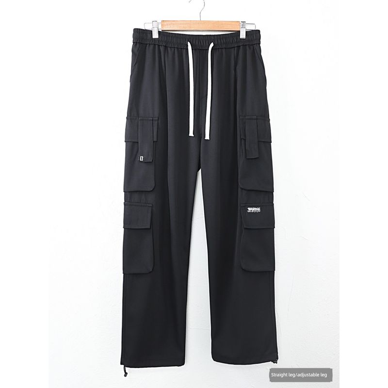 Straight-leg Silm Cargo Pants Men Autumn Thickening Trendy Boys Loose Drooping Casual Autumn Men's Pants Students
