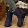 Women's Wide Width Snow Boots, Waterproof Round Toe Mid-Calf Boots, Plush Lined Platform Winter Booties for Women