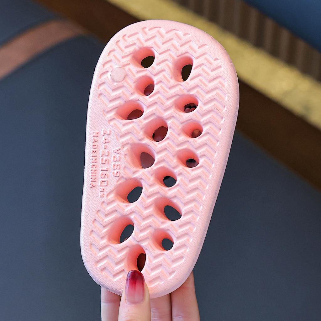 Kids Summer Bathroom Slippers Non Slip Quick Dry Hollow Out Indoor Home Bath Sandals For Boys Girls Toddler