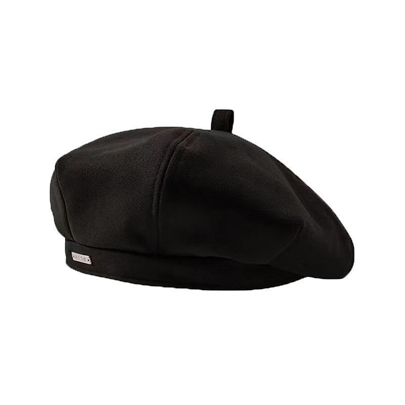 

Женская осенне-зимняя шерстяная восьмиклинка, шляпа художника, газетчика, детская шляпа, летняя шляпа от солнца, уличная кепка чёрный