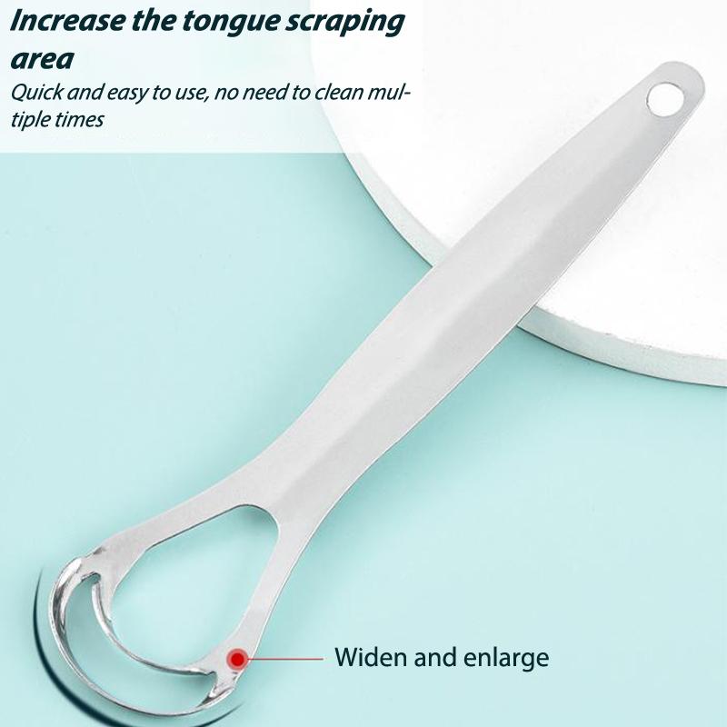 Stainless Steel Tongue Scraper Double Layer Large Opening Tongue Coating Cleaner Tongue Coating Brush Oral Tongue Cleaner Tool